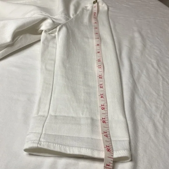 New Directions Petite White Jean Blazer w/ Zipper Accents Size Petite L - Picture 8 of 10